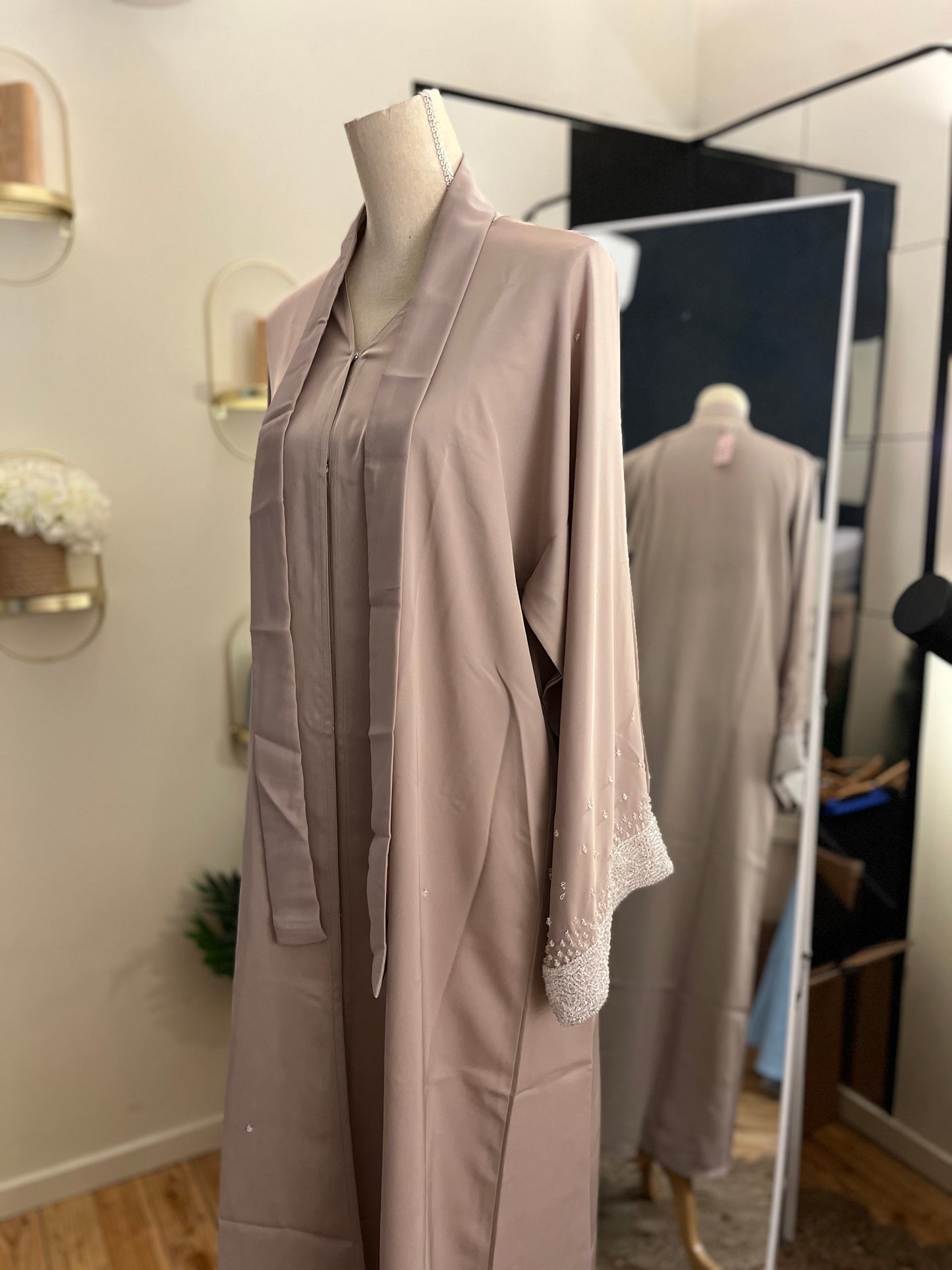 Hawa Diamanté Abaya (Pink) - Forever Hijab