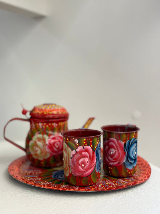 Chai Time Pakistani Truck Art Tea Set 2 Mugs & Kettle