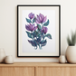 "Blooming in Mystic Hues" Mystical Purple Flowers Art Print on the Wall