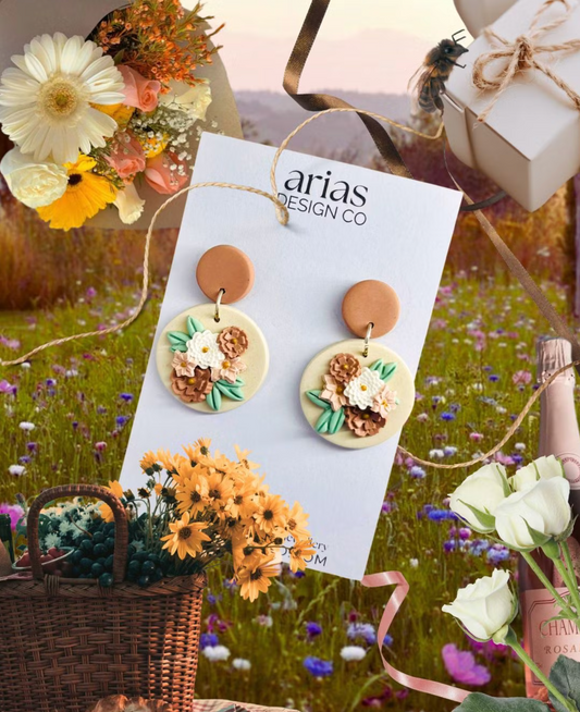 Wildflower Bouquet Earrings - Blush