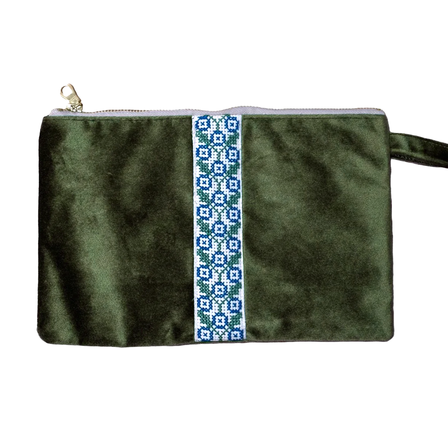 Velvet Clutch - Olive - Bayyāra