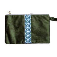 Velvet Clutch - Olive - Bayyāra