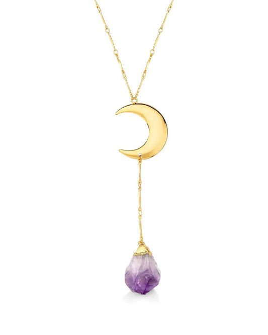 Amethyst moon necklace