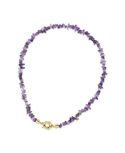 Choker necklace | amethyst and rose quartz