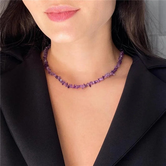 Amethyst choker necklace