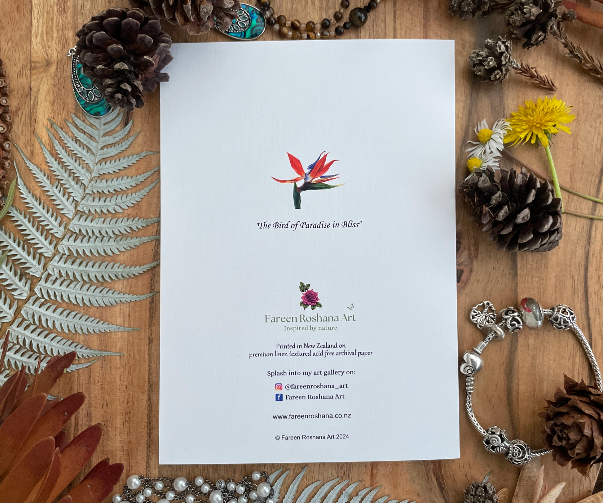 Bird of Paradise Greeting Card Back