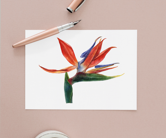 Bird of Paradise Flower Greeting Card Mock up