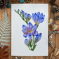 The Blue Freesia Flowers Greeting Card Linen Front