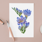 The Blue Freesia Flowers Greeting Card Mock Up