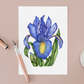 Blue Iris Flower Greeting Card Mock Up