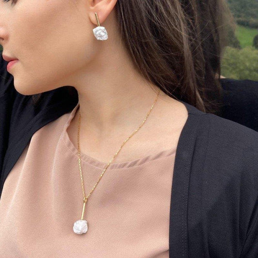 Rose quartz set | necklace and earrings