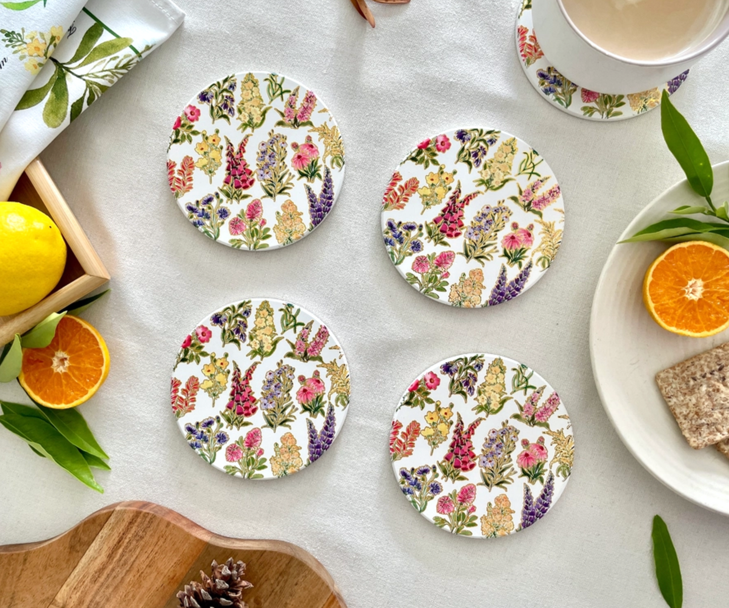 Beauties of the Wild - Set of Four Ceramic Tea Coasters