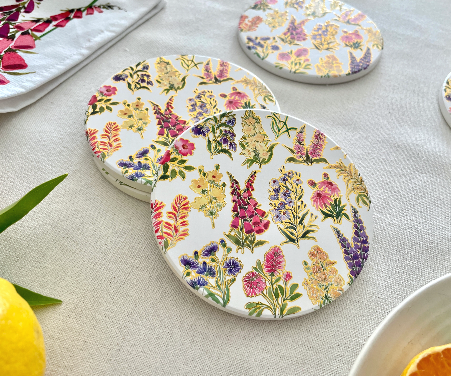 Beauties of the Wild - Set of Four Ceramic Tea Coasters