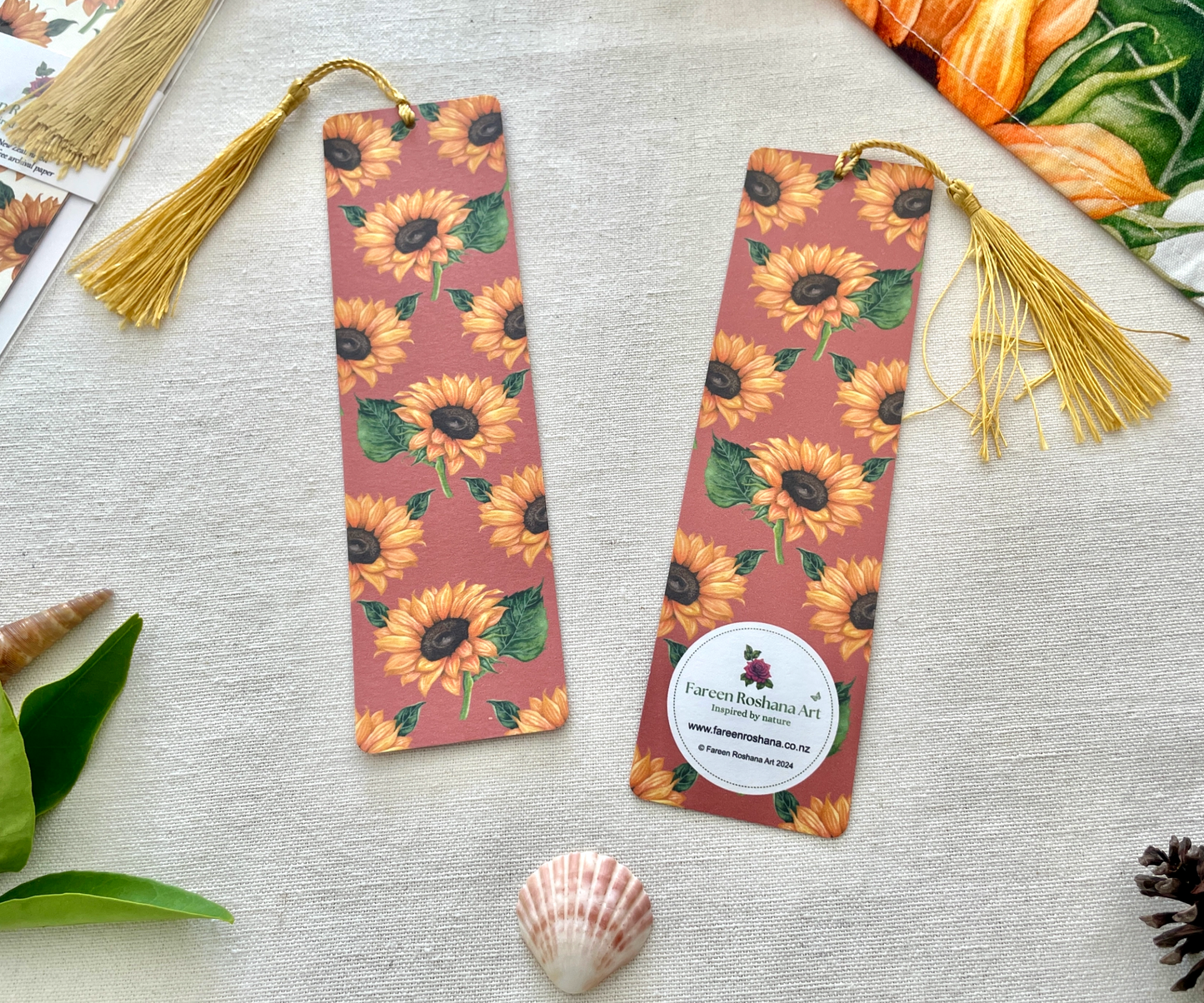 Heart of Sunshine Coral Pink Bookmark