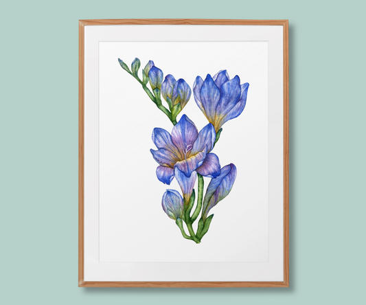 "Unfolding Brilliance" Freesia Flower Art Print