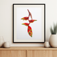 Heliconia Flower Art Print on the Wall