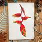 Heliconia Flower Greeting Card Linen Front