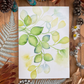 Chromatic Harmony Autumnal Leaf Branch Greeting Card Front Linen