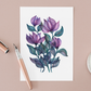 Mystical Purple Flowers Greeting Card Mock Up