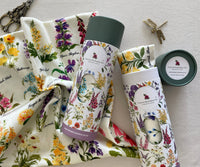 Petals of the Wild floral cushion cover with two premium gift packaging tubes, botanical velvet pillow