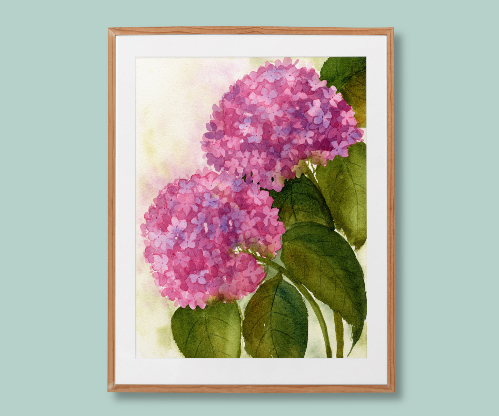 "Pink Hydrangea Ballet" Pink Hydrangea Flowers Art Print