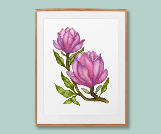 "Petals of Serenity" Pink Magnolias Art Print