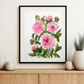 "Pink Peony Paradise" Pink Peonies Art Print on the Wall