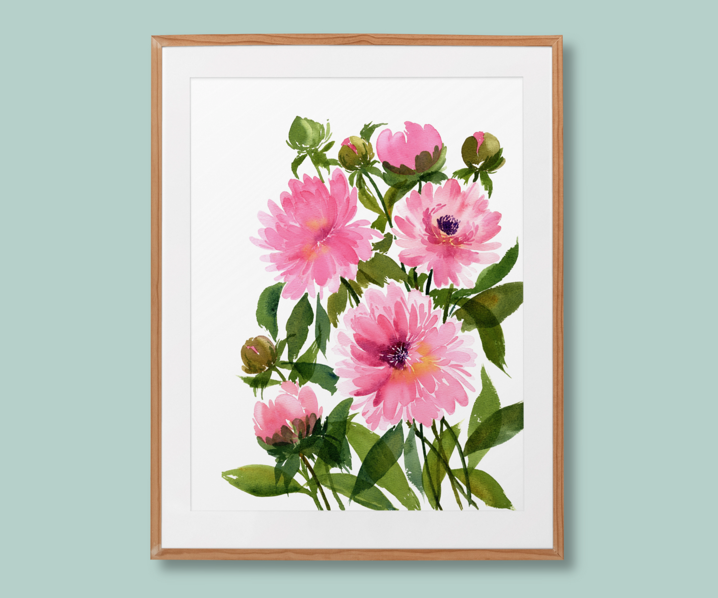 "Pink Peony Paradise" Pink Peonies Art Print