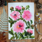 Pink Peonies Greeting Card Linen Front