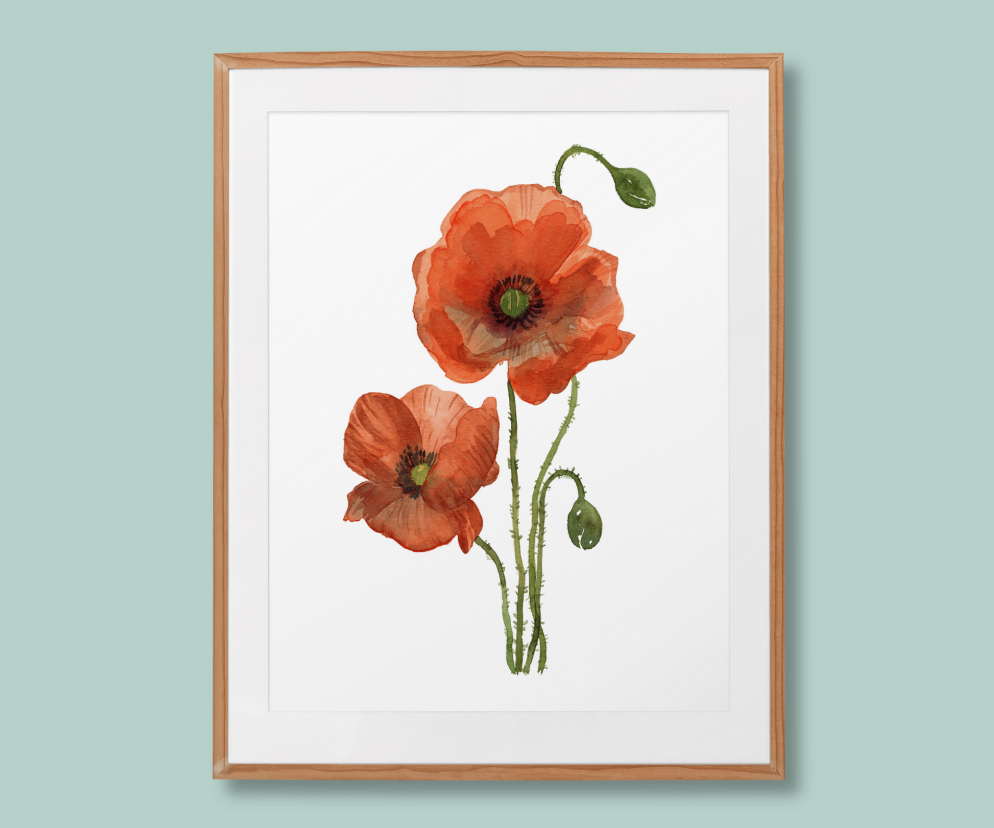 "Whispers of Scarlet" Poppy Flowers Art Print