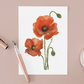 Poppy Flowers Greeting Card Mock Up