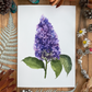 Lilac Flower Greeting Card Linen Front