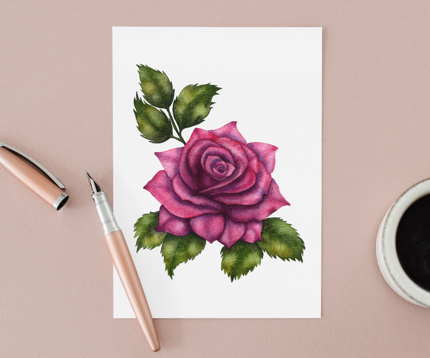 Rose Flower Greeting Card Mock Up