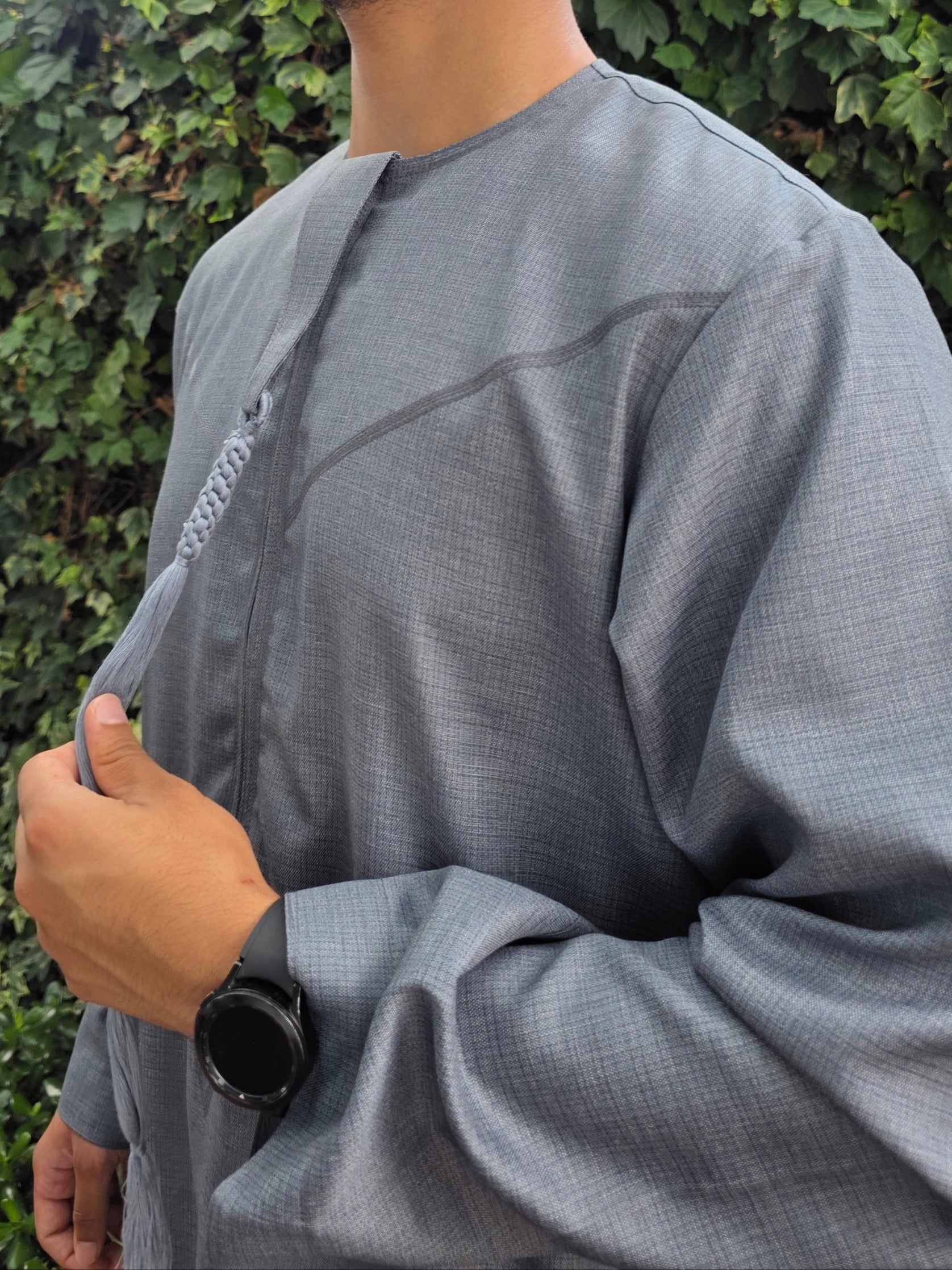 Steel Grey Premium Emirati Thobe - House of Hasbi