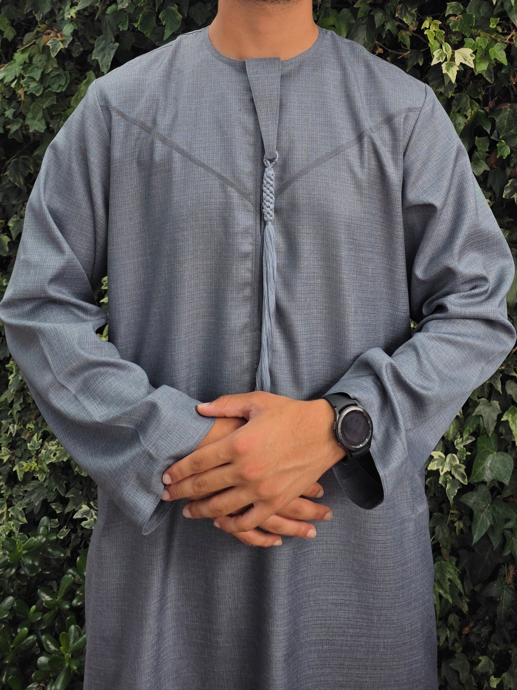 Steel Grey Premium Emirati Thobe - House of Hasbi
