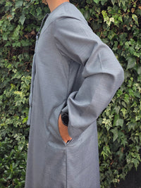 Steel Grey Premium Emirati Thobe - House of Hasbi