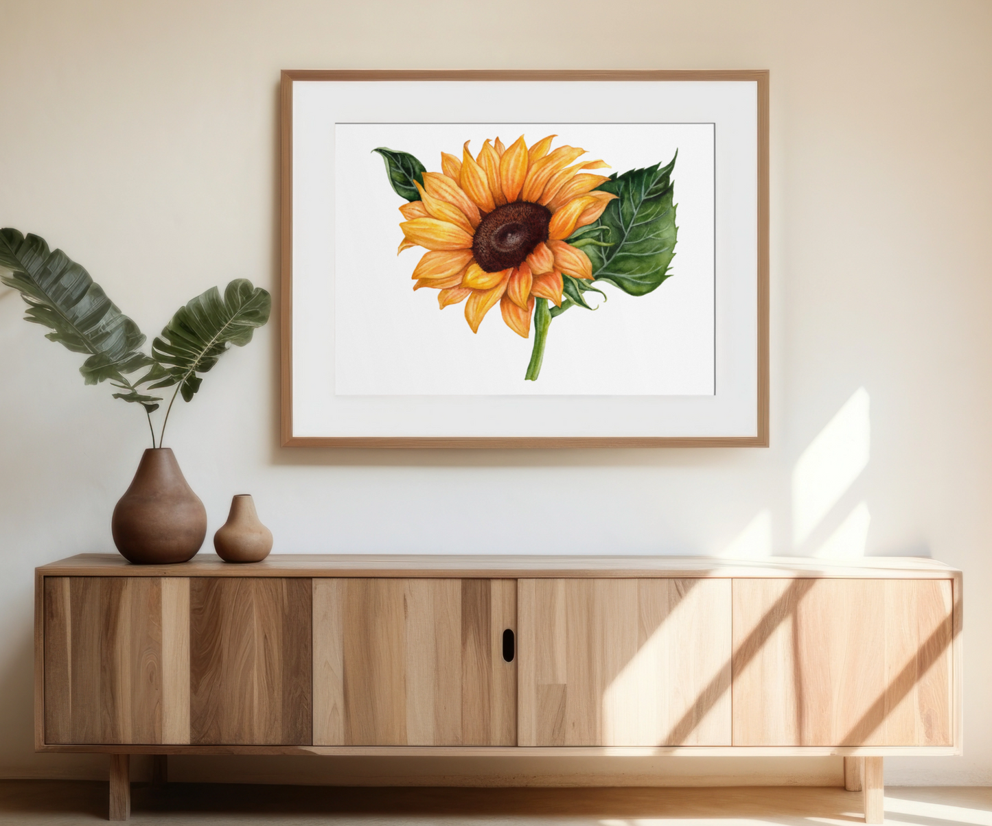 Heart of Sunshine - Sunflower Art Print on the Wall