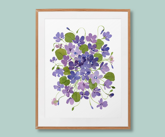 "Wild Violet Dreams" Wild Violet Flowers Art Print