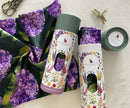 Whispers of Hydrangea floral cushion cover with two premium packaging tubes, luxury velvet pillow