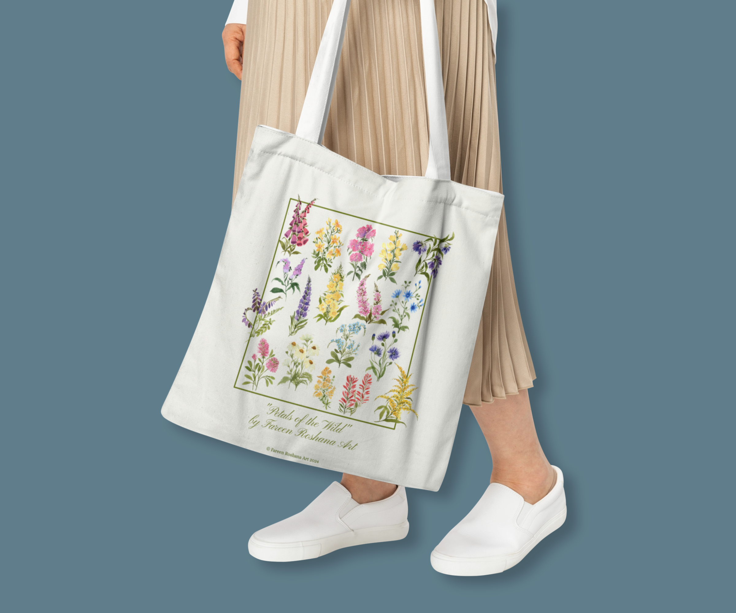 Petals of the Wild - Natural 100% Cotton Canvas Tote Bag