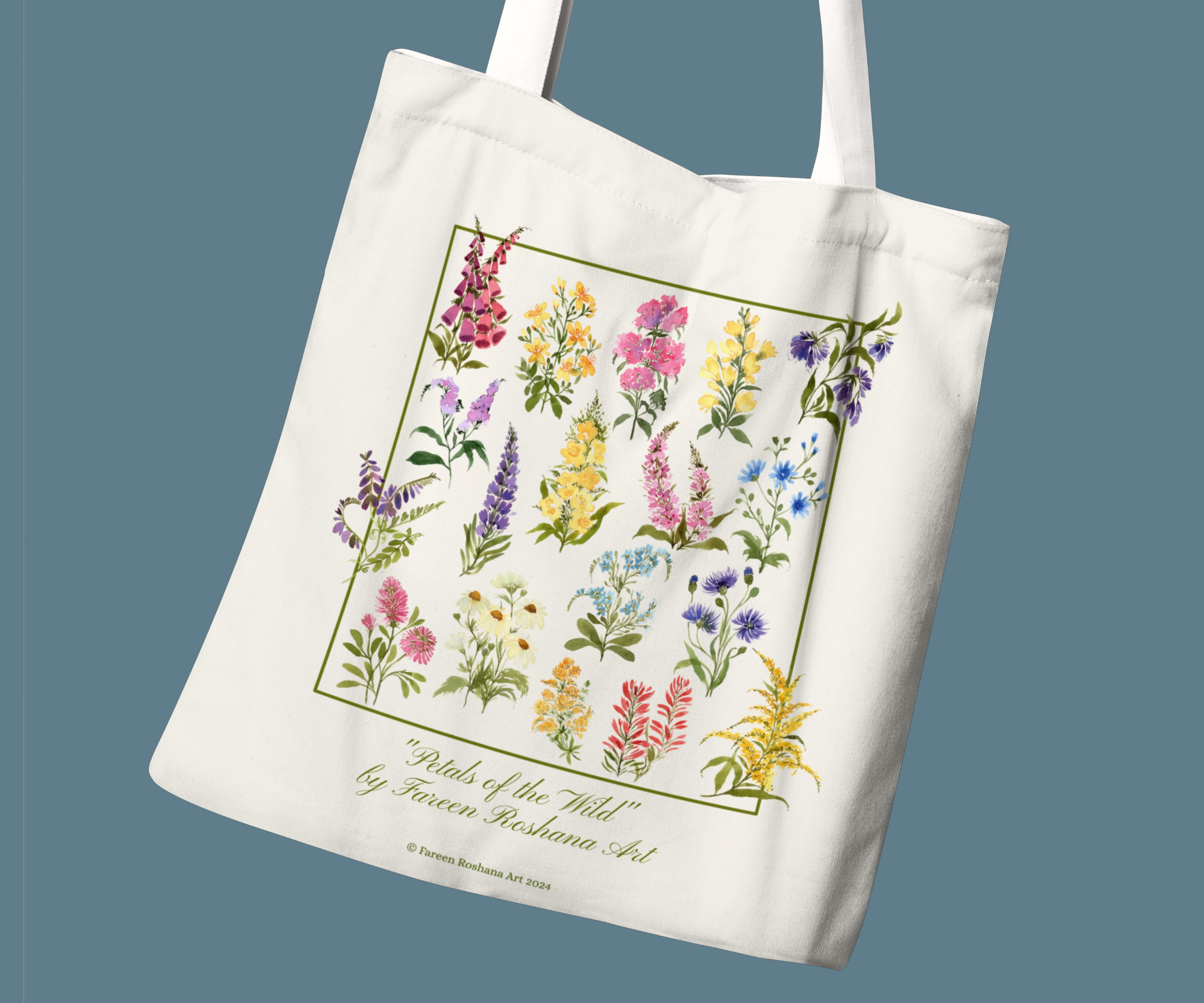 Petals of the Wild - Natural 100% Cotton Canvas Tote Bag