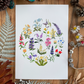 Whirl of Blooms Greeting Card Linen Front