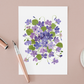 Wild Violet Flowers Greeting Card Mock Up