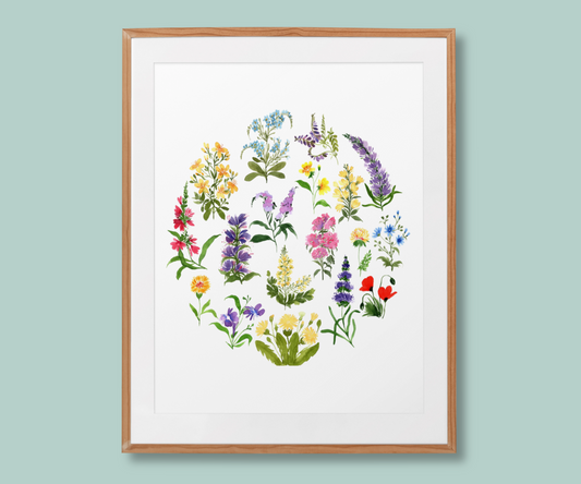 Whirl of Blooms - Wildflower Art Print