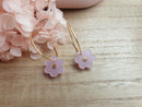 Cotton candy pink flower hoops
