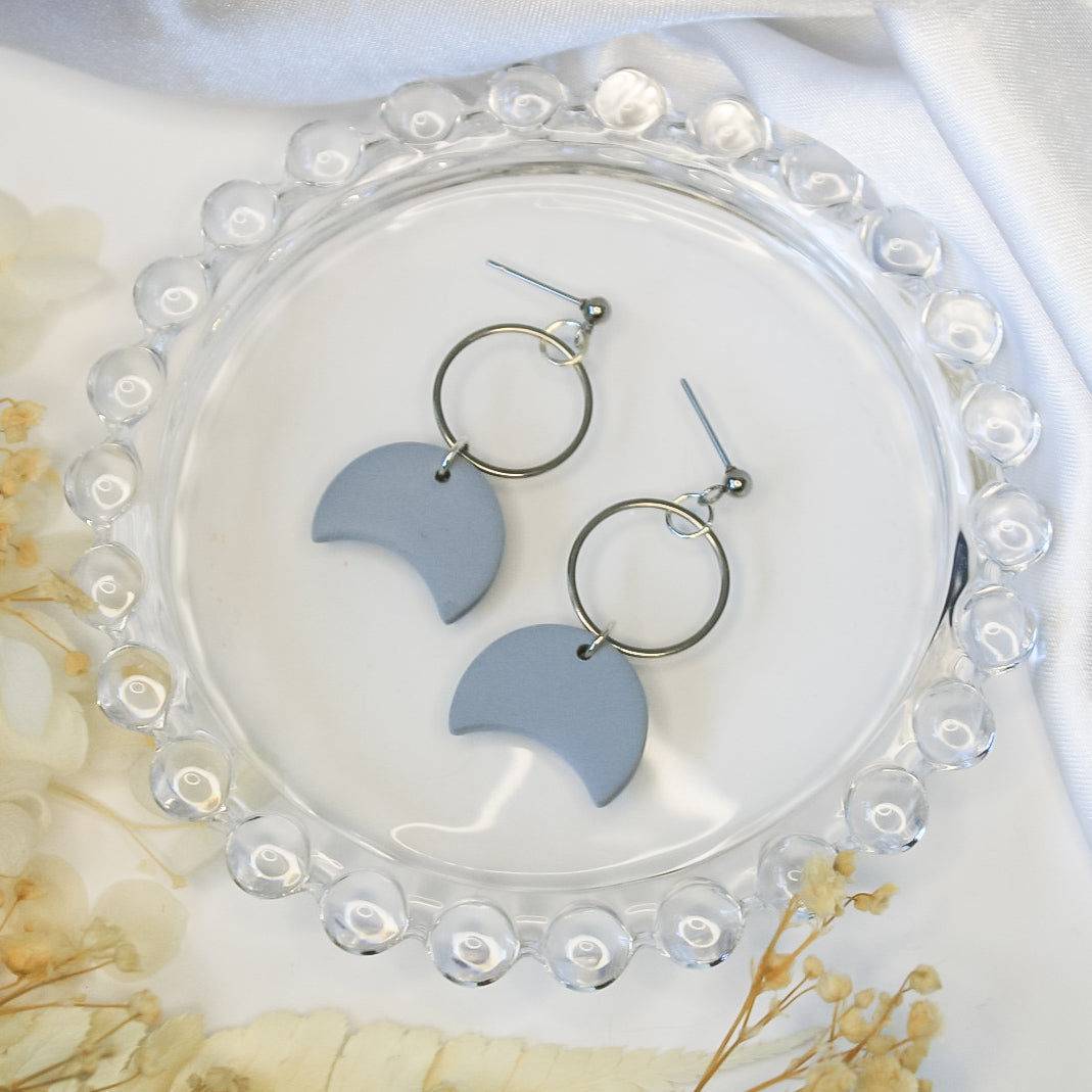 Circle & Moon Earrings