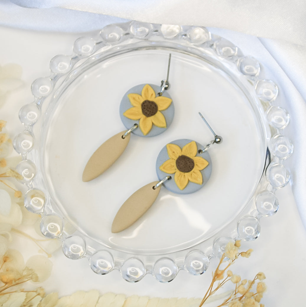 Sunflower Pendant Earrings