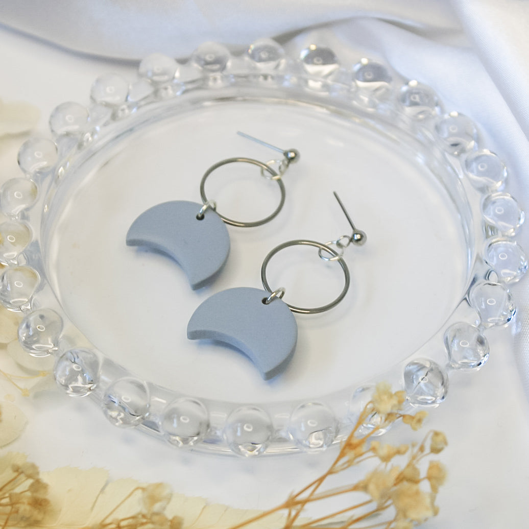 Circle & Moon Earrings